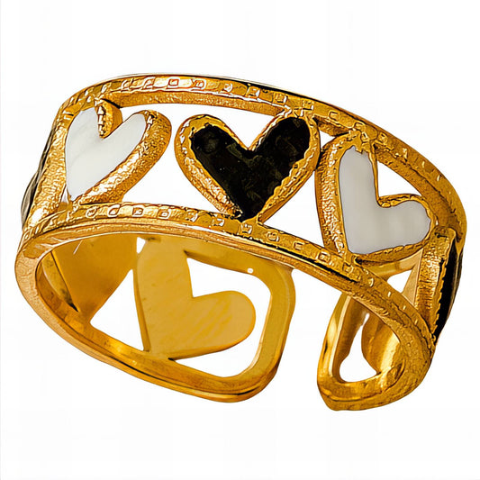 Hearts band ring