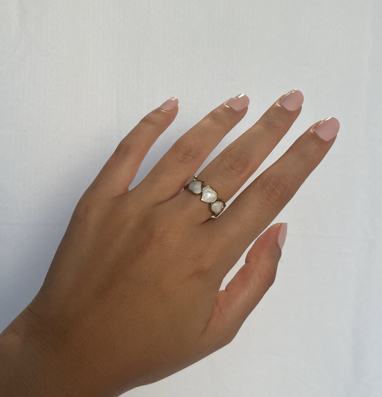 White Heart Ring (adjustable)