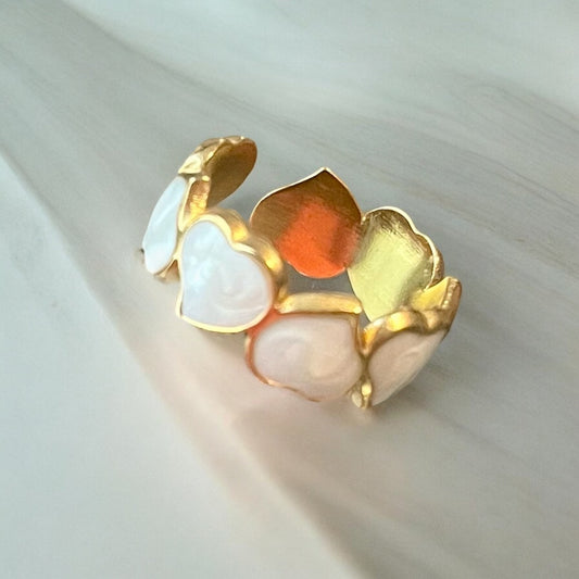 White Heart Ring (adjustable)